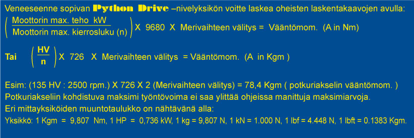 Python-Drive laskentakaava